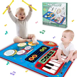 Baby Music Sound Toys Giocattoli per la prima educazione dei bambini Learning Floor Coperta Regali di compleanno per ragazzi Ragazze coperte per pianoforte tamburi Giocattoli Montessori 230629