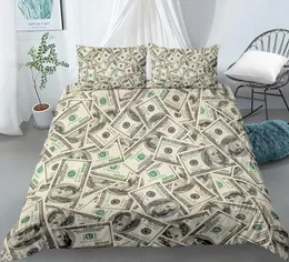 Bedding sets 3D Modern Bedding Set Dollar Motif Printed Duvet Cover Vivid Comforter Cover 23 Pieces Money Maths Pattern Funny Bed Set 230629