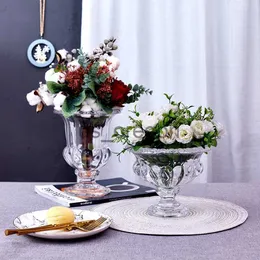 Вазы европейская хрустальная ваза для держателя цветов Прозрачная стеклянная ваза Домашняя свадьба для домашнего офиса отель x0630