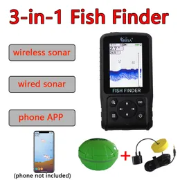 Fish Finder 2023 Degisn WireWirelessApp Portable Sonar Colorful LCD Fishing Lure Echo Sounder Fishfinder 230629