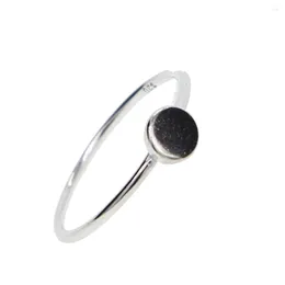 Conjunto de anéis de alto polimento delicado design de joias simples pequenos pontos redondos minúsculos anel geométrico fino de prata esterlina 925