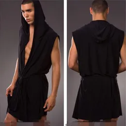 Summer Sexy 2 w 1hoodhooded Kimono Saaty for Man Ice Siltr Slevele BaJamas Boshobe Yoga Wear 219B