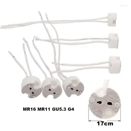 Portalampada MR16 MR11 GU5.3 G4 Lampadina alogena a LED Portalampada Presa di corrente Connettore cavo adattatore in ceramica