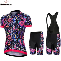 Bisiklet Jersey Setleri Mieyco Kadınlar Kısa Kolu Kısa Kol Beyaz Siyah Bisiklet Giyim Takım Nefes Alabilir 5D Pad Hızlı Set 230629