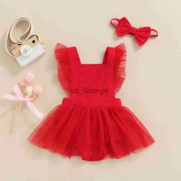 Clothing Sets Newborn Baby Summer Clothes Infant Clothes for Girl Red Lace Sleeveless Bebe Romper Jumpsuit Baby Romper 018 Months J230630