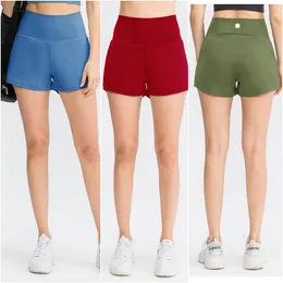 LU LU LIMÕES Roupas femininas Yoga Shorts de cintura alta Exercício Cheerleaders Curto Fiess Wear Meninas Correndo Calças elásticas para adultos Roupas esportivas respiráveis