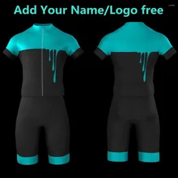 Zestawy wyścigowe 2023 Pro Skin Suit Bodysuit z krótkim rękawem Triathlon Ubrania Tri Race Race Fit Szybkość Kolarska Droga MTB Szorty MTB