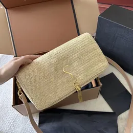 Luxurys Kate Tassel Designer Clutch Hobo Bag Make Up Handväskor Remmen Mens Raffias Straw Weave Cross Body Envelope Totes Beach Bag Womens Travel Baguette Shoulder Bags