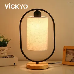 Table Lamps VICKYO Modern LED Lamp Creative Wooden Desk Bedside Night Lighting For Living Room Kids Bedroom Home Light Decoration