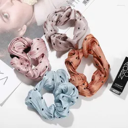 Fermagli per capelli Barrettes Donna Fasce elastiche in pizzo Tie Gum Print Ragazze Cute Mesh Scrunchie Dot Copricapo AccessoriCapelli