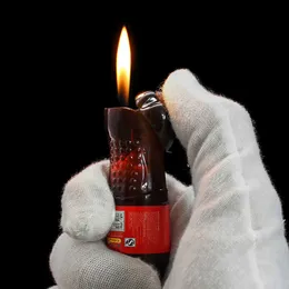 Creative Coke Bottle Torch Lighter Refillable Butane Gas Cigarettändare Röker Tillbehör Perfekt gåva för män WP61 Nej