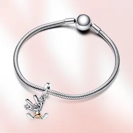 925 Sterling Silver charm bracelets for women 100th anniversary Mouse Duck pendant DIY Fit Pandoras Original Bracelet pumpkin car gift with box