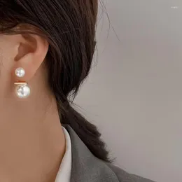 dangle earrings exquisite imitationpearlファッション女性のためのダブルゴールドカラー耳のジュエリーギフト