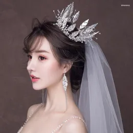 Hair Clips Amanda Novias Bridal Tiara Wedding Crown 2023 Korean Baroque Decoration Set Atmosphere Accessories