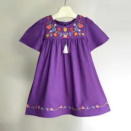 Mädchenkleider Baby Mädchen Kinder bestickt Baumwolle Sommer Partykleid für Mädchen Kinder Kostüm blau süße Kleidung 2 6 Jahre Kleidung 230630