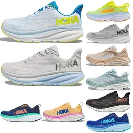 Hoka Bondi 8 Clifton 9 Athletic Shoes Runner Hokas Carbon x2 Тройной черный белый светло-голубой спортивный дизайнер-дизайнер