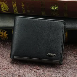Мужской кошелек сумка для денег сплошной цвет кожаный деловой большой емкости модный ретро деловой кошелек винтажный мужской кошелек Walltes
