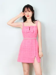 Women Pink Boucle Bow Mini Dress Self-Portrait New 2023High quality