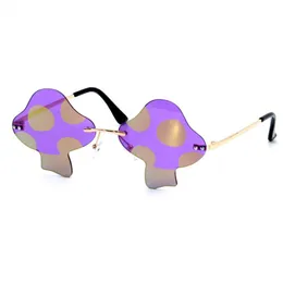 Mushroom Shape Lens Sunglasses Frameless Photochromic Personality Eyeglasses Concave Shape Anti-reflective UV 400