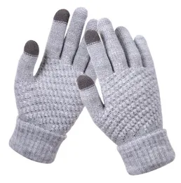 Hochwertige, rutschfeste, warme Touchscreen-Handschuhe für den Winter, Damen und Herren, warme Kunstwolle, Stretch-Strick-Fäustlinge, warme Fleece-Fahrradhandschuhe