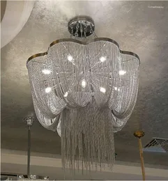 Żyrandole nowoczesne kreatywne żyrandol światła łańcucha frędzlowego nordycka salon dekoracyjna sypialnia LED