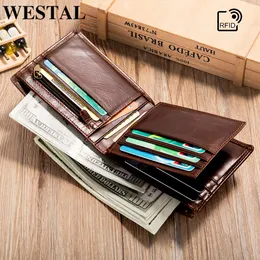 Мини-кошелек WESTAL, мужской кошелек из натуральной кожи, кошельки для визиток для мужчин, сумки для денег, винтажный мужской кошелек, кожаные кошельки для монет