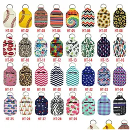 Other Festive Party Supplies Portable Travel Bottles Hand Sanitizer Keychain Holder Set Neoprene Sleeve With Refillable And Reusab Dh53C