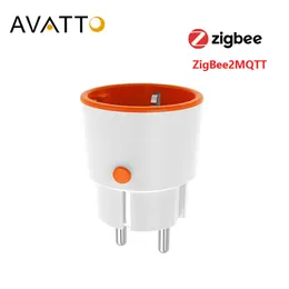 Films Avatto Tuya Smart Zigbee 3.0 Plug con Power Monitor 16A Smart Home Socket Outlet Works for Home Assistant Alexa/Google Home