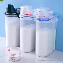 Storage Bottles Powder Box Plastic Kitchen Rice Grains Container Bathroom Laundry Detergent Case With Pour Mouth