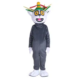 Halloween Madagaskar King Mascot Costume Högkvalitativ tecknad Julian Lemur Lemuroid Anime Theme Character Christmas Carnival Fancy252S