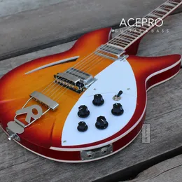 Chitarra elettrica a 12 corde con corpo semi cavo Cherry Burst Corpo in tiglio Bridge 360 Guitarra Spedizione gratuita