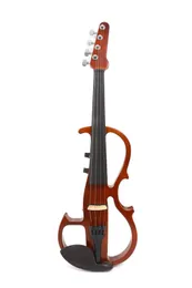 브라운 4/4 일렉트릭 바이올린 나무 바디 멋진 톤 무료 케이스 기타 헤드 #EV8