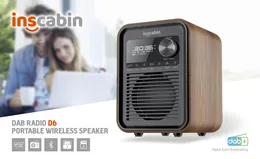 Radio Inscabin D6 DAB Radio Portable Wireless Högtalare med Bluetooth, FM Radio/vacker design/laddningsbart batteri/TF/USB