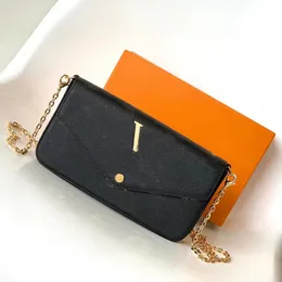 Top 3 pièces femmes classique luxe designer en cuir sac à bandoulière sac à main enveloppe portefeuille sac à bandoulière