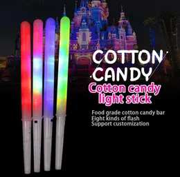 New Cotton Candy Light Cones Colorful Glowing Luminous Marshmallow Cone Stick Party Halloween Christmas Supply Flashing Color