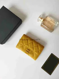Designer Wallet Womens Fashion Card Holders Fold Flap Classic Pattern Caviar Lambskin Wholesale Black Woman Small Mini Wallet With Box ID Qwertyui879