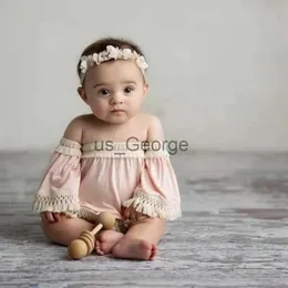 Clothing Sets 1Year Old Baby Clothes Girls Birthday Dress Newborn Photography Props Strapless Flower Lace Skirt Infant Shoot Photo Accessories J230630