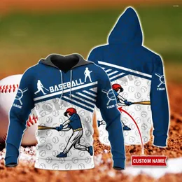 Мужские толстовки PLstar Cosmos Est 3DPrint Baseball Custom Name Funny Harajuku Streetwear Повседневная уникальная толстовка унисекс / толстовка / молния A-7