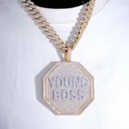 Anpassad Hiphop VVS Moissanite Charm Necklace Iced Out Sier Letter Name Pendant Men smycken