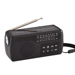 Radio Bluetooth Emergency Solar Power AM/FM/SW MUSICMP3 TFカードプレーヤーハンドクランクダイナモジェネレーター電話充電器懐中電灯ラジオ