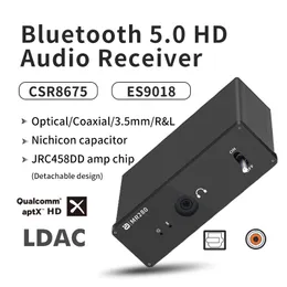 Микшер нанимает DAC Bluetooth 5.0 Аудиоприемник Ldac Aptx Hd Lossless Csr8675 Es9018 Jrc4580dd Коаксиальный оптический беспроводной адаптер-декодер