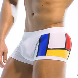 Herren-Badebekleidung, kontrastfarbene Badehose für Männer, Badeanzug, sexy Strand-Bikini, Boxer, Surfen, Badebekleidung, Badeanzug, Sport, kurz, 230630