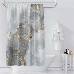 Shower Curtains Marble Shower Curtain For Bathroom Luxury Bath Curtains Waterproof Fabric With Hooks Modern Bathroom Accessories 230629