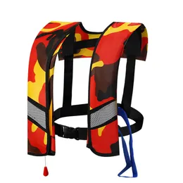 Life Vest Buoy 150N galleggiabilità giubbotto di salvataggio gonfiabile automatico Gilet da pesca per adulti nastro riflettente 230629