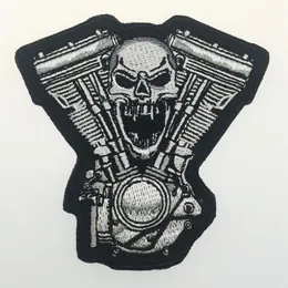 Kvalitet Brotherhood Music Skull Embroidered Iron on Patch DIY Appliequie Accessory broderi Sew On Badge Motorcykel Punk Biker P251o