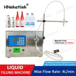 Semi-automatic Bottle Filling Machine Magnetic Pump Water Essential Oil Juice Soybean Milk Perfume Fluid Quantitative Filler Packing Production 4L/5.5L/9L Per Min