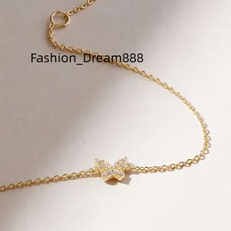 Rinntin EB05 Trendy 18K prawdziwa złota bransoletka hurtowa gorąca sprzedaż 18K Solid Gold Cross Cross Butterfly Bransoletka dla kobiet