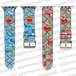 G luksusowy pasek zegarków Apple Designer Watch Band do Apple Watch Ultra Series 8 3 4 5 6 7 38mm 42mm 44mm 49 mm kolorowe skórzane skórzane opaski APPands Smart Straps