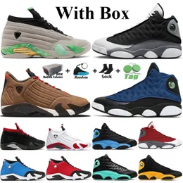 With Box Jumpman 13 14 Mens Basketball Shoes High 13s Black Flint Brave Blue Playoffs Cat 14s Winterized Brown Candy Cane Hyper Royal Men Women Sneakers Trainers