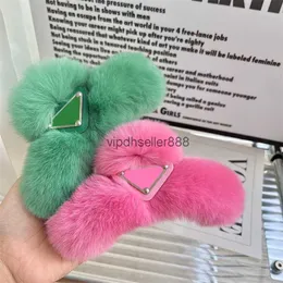 Multicolor Hair Clip Designers Fashion Brand Luxurys Hairpins High Quality Classic Letters Furry Winter Warm Hair Pins Hairclip 11 Colors